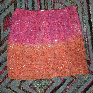 NWT Monique Leshman Sequin Pink and Orange Sherbert Color Skirt Size MD